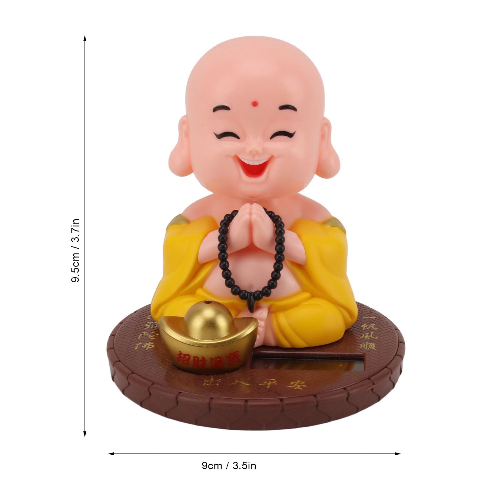 Small Monk Ornament, Solar Powered Nodding Head Little Monk
